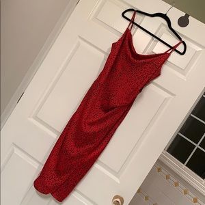 Release Red Leopard Midi Dress- Size M